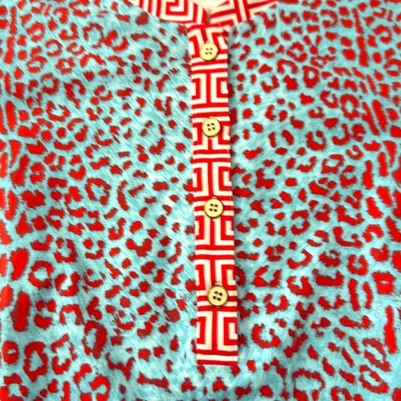 J.Mclaughlin Leopard Print 3/4 Blouse Top - Picture 7 of 8